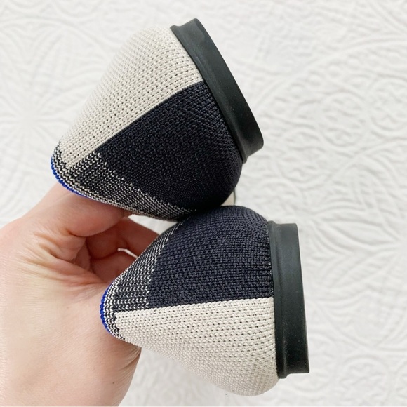 Rothy's Women's The Captoe Flat, Black / White Colorblock (Sz 8) - Picture 6 of 11